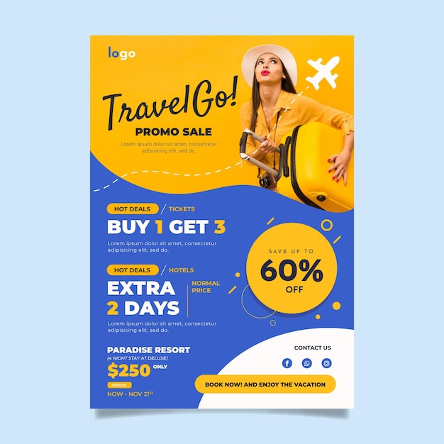 Free vector travel sale flyer