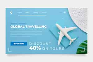 Free vector travel sale home page with photo