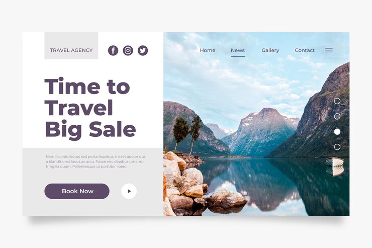 Free Vector travel sale home page