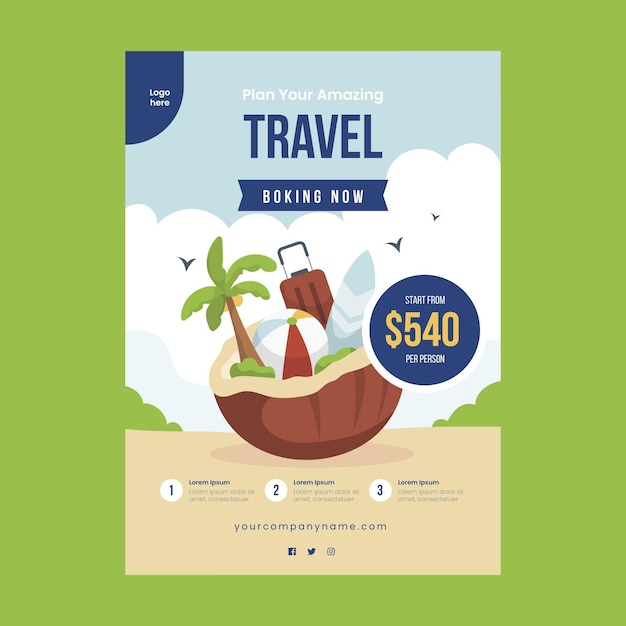 Travel sale - illustrated flyer