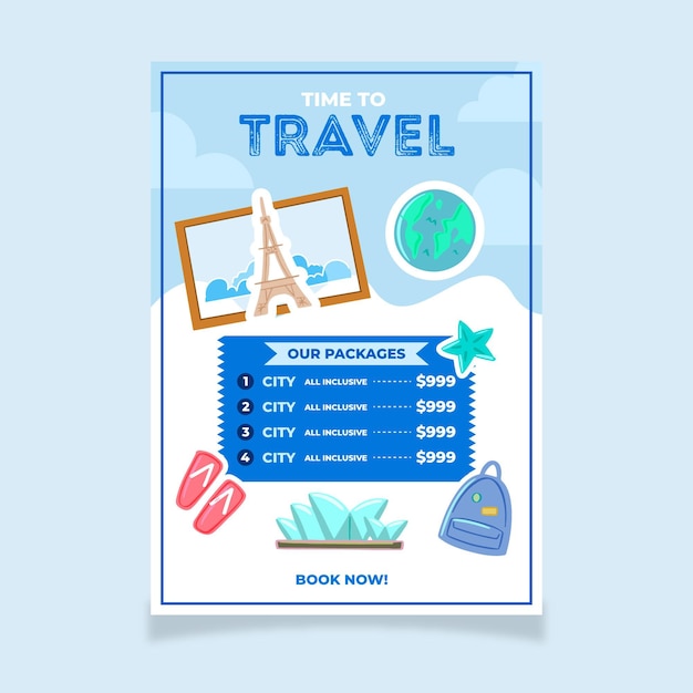 Free vector travel sale illustrated flyer