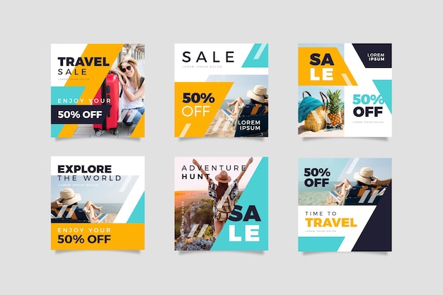 Travel sale instagram posts collection