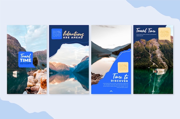 Free vector travel sale instagram stories