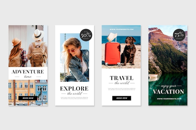 Free vector travel sale instagram stories