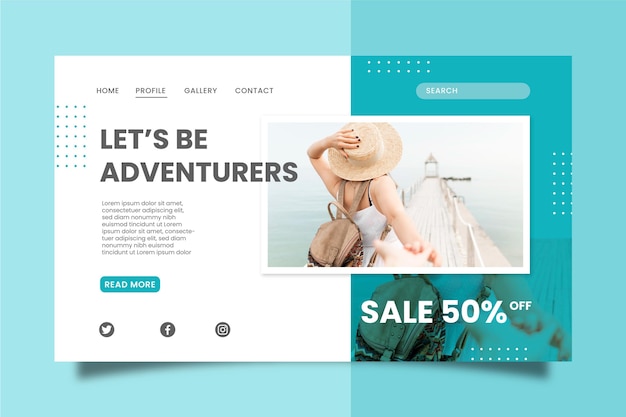 Free vector travel sale - landing page concept