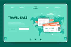 Free vector travel sale landing page design