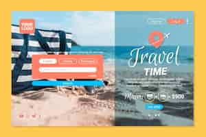 Free vector travel sale landing page template