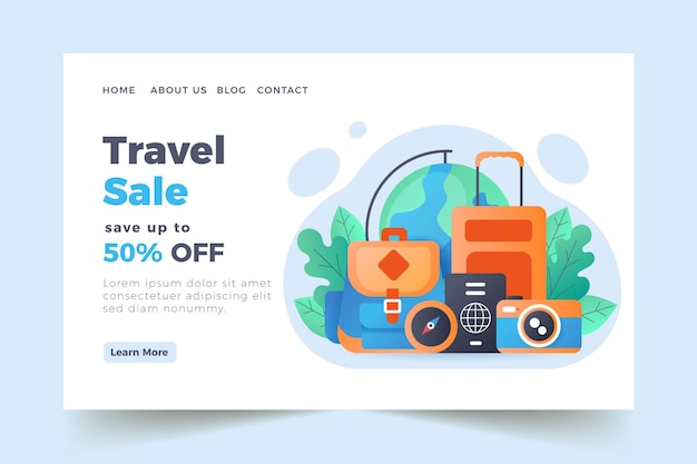 Travel sale landing page template