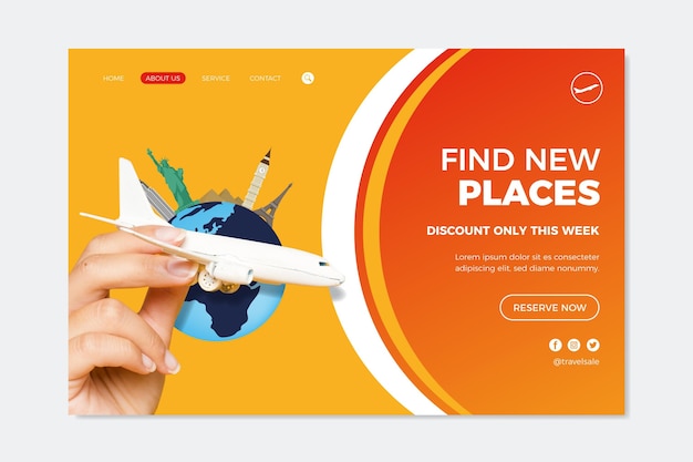 Free vector travel sale landing page theme