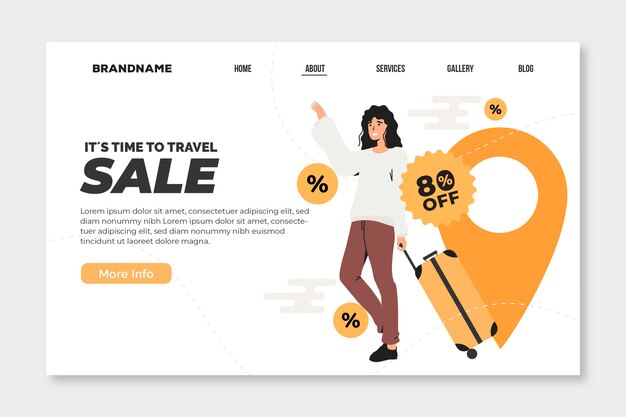 Travel sale landing page web template