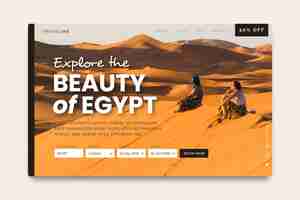 Free vector travel sale landing page with photo