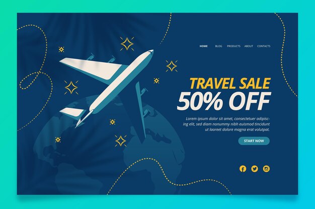 Travel sale landing page