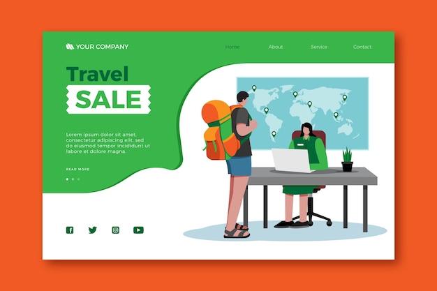 Travel sale landing page