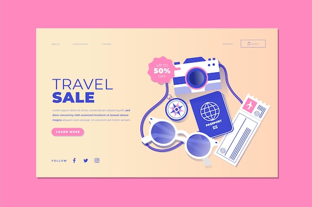 Travel sale landing page