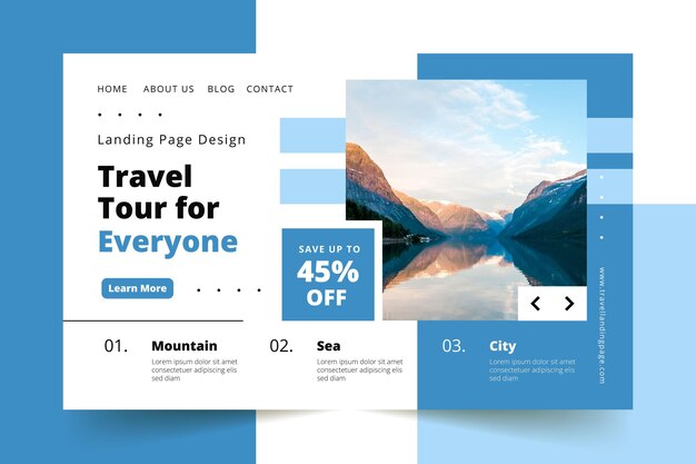 Travel sale landing page