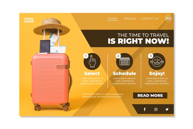 travel sale with photo landing page