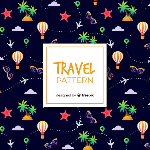 Free vector travel seamless background