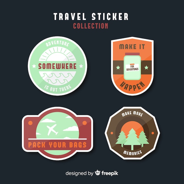 Free vector travel sticker collection