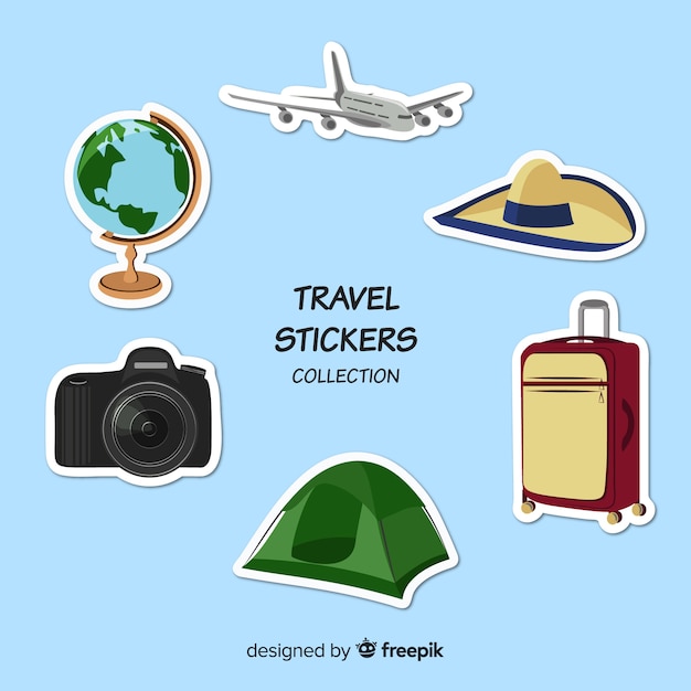 Free vector travel sticker collection