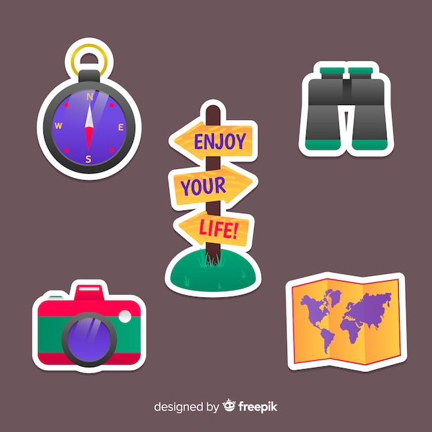 Free vector travel sticker collection