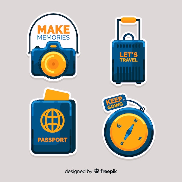Free vector travel sticker collection