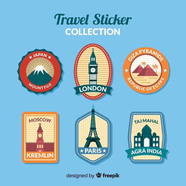 travel sticker collection