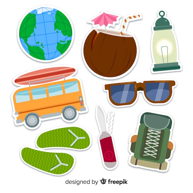 Free vector travel sticker collection