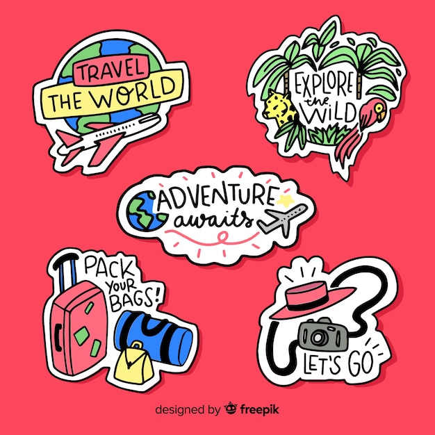 Free vector travel sticker collection