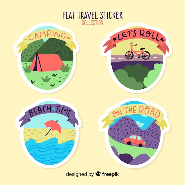 Free vector travel sticker collection