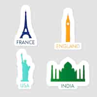 Free vector travel sticker collection