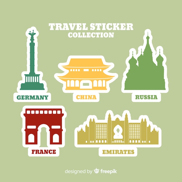 Free vector travel sticker collection