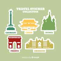 Free vector travel sticker collection