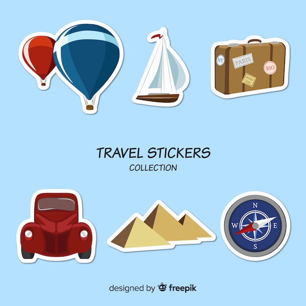 Free vector travel sticker pack