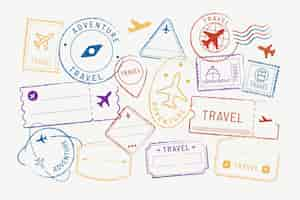 Free vector travel stickers and badge set