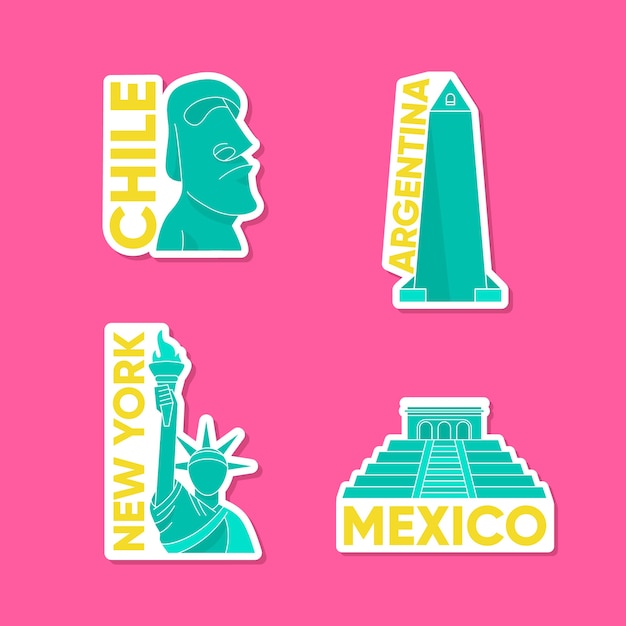 Travel stickers collection