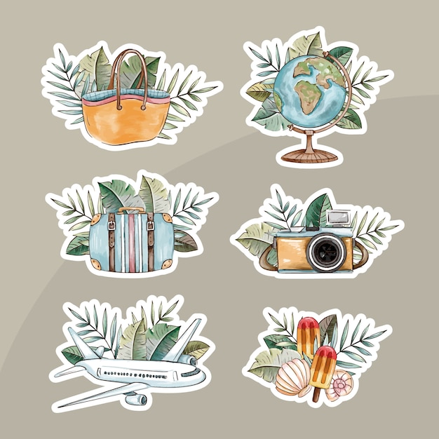 Free vector travel stickers set