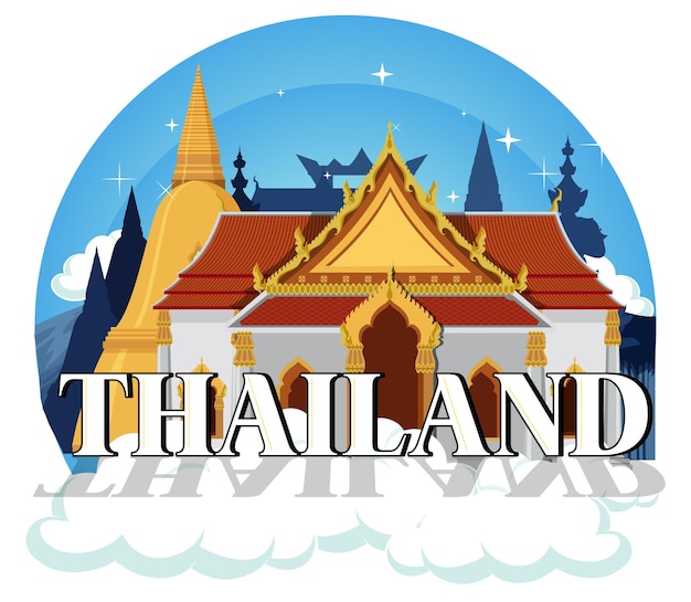 Free vector travel thailand attraction and landscape temple icon