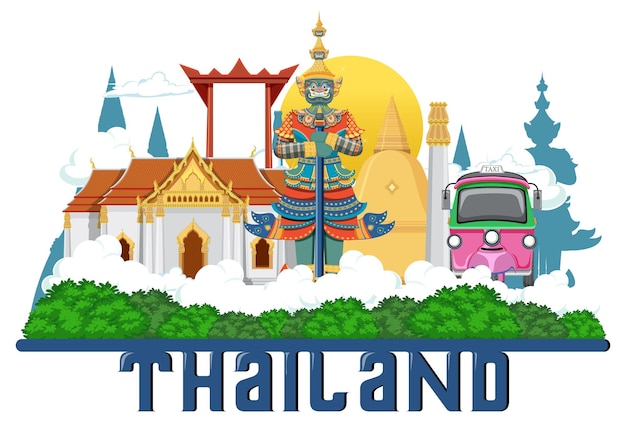 Free vector travel thailand attraction and landscape temple icon