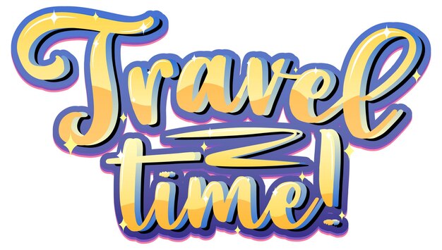 Travel time hand drawn lettering logo