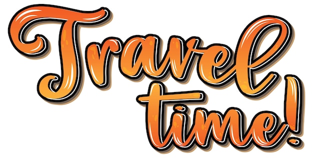 Travel time hand drawn lettering logo