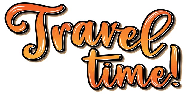 Travel time hand drawn lettering logo