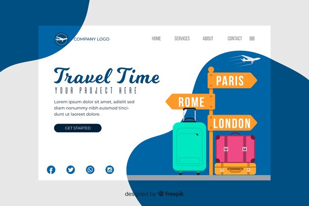 Travel time landing page template