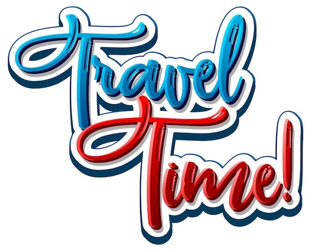 Free vector travel time typography design