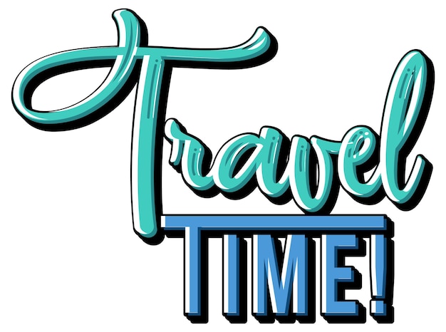 Free vector travel time typography design