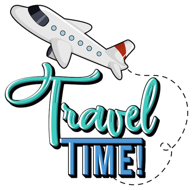 Free vector travel time typography design