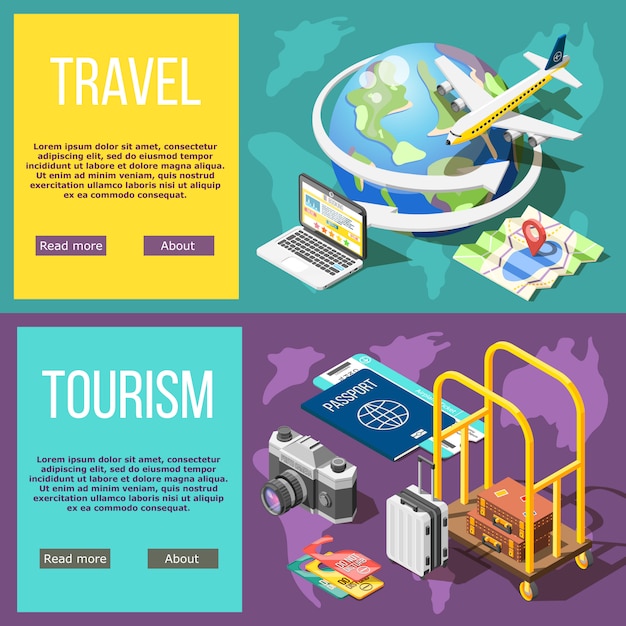 Travel and tourism horizontal banners