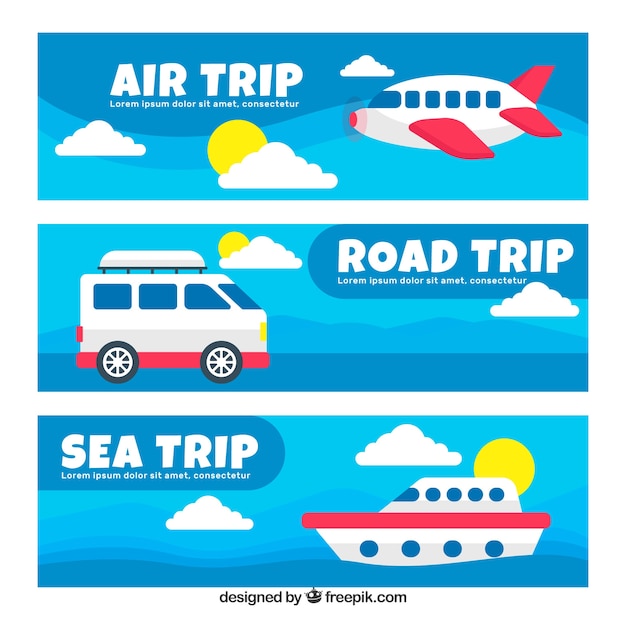 Travel transport banner