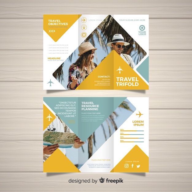 Travel trifold brochure template