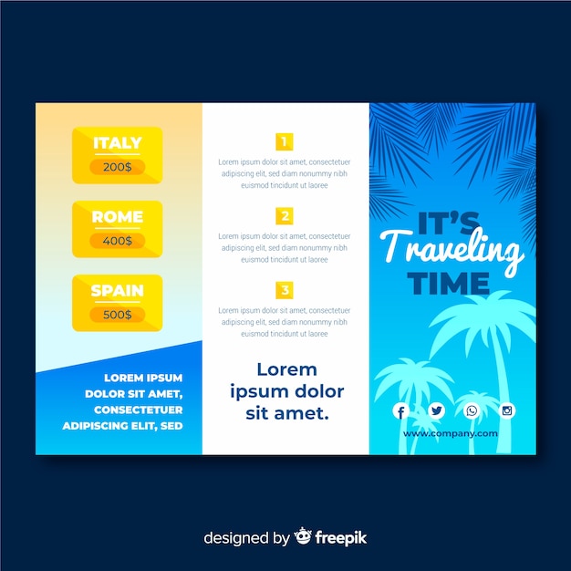 Travel trifold brochure template