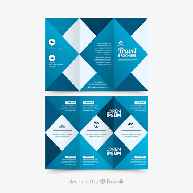 Free vector travel trifold brochure template